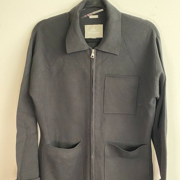 Soia & Kyo Black Zip Sweater - Picture 1 of 2